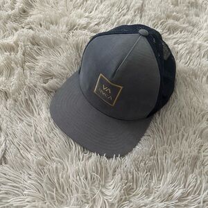 RVCA Gray and Black Snapback Hat